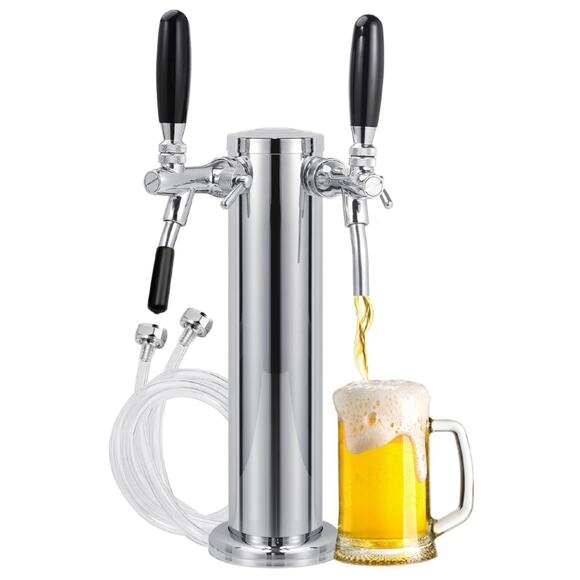 HGKEKE Other - Kegerator Tower Dual Faucet Beer Tower Double Tap Beer Tower Dispenser Beer Tap